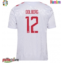 Camiseta Dinamarca Kasper Dolberg #12 Visitante Equipación Eurocopa 2024 manga corta